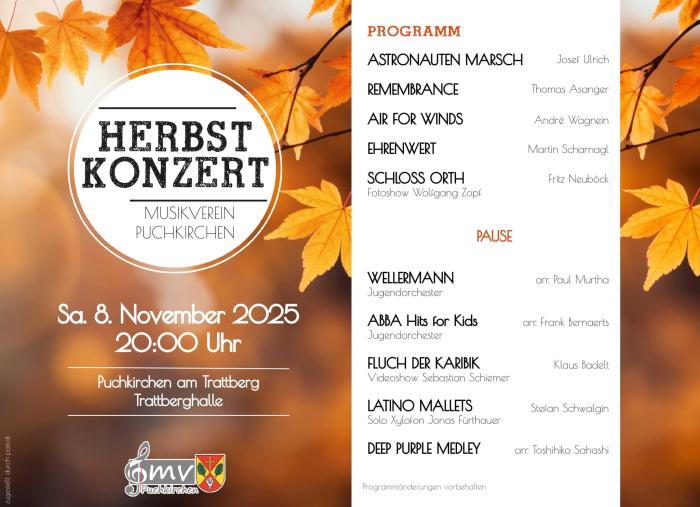 Herbstkonzert 2025 Musikverein Puchkirchen